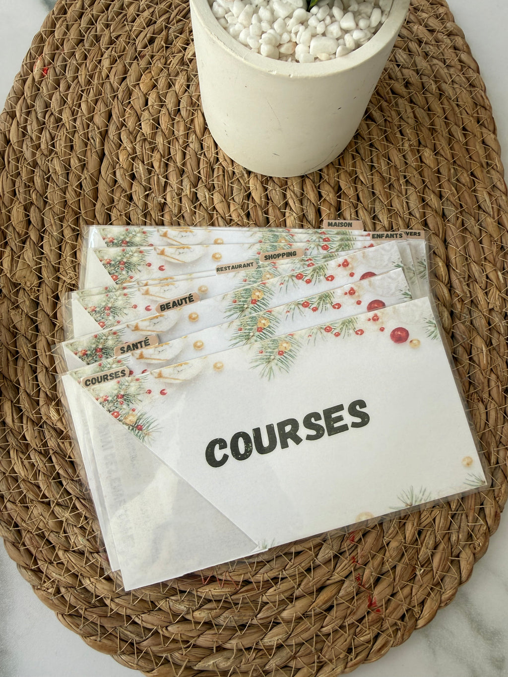 Pack 8 enveloppes portefeuille « Noël »