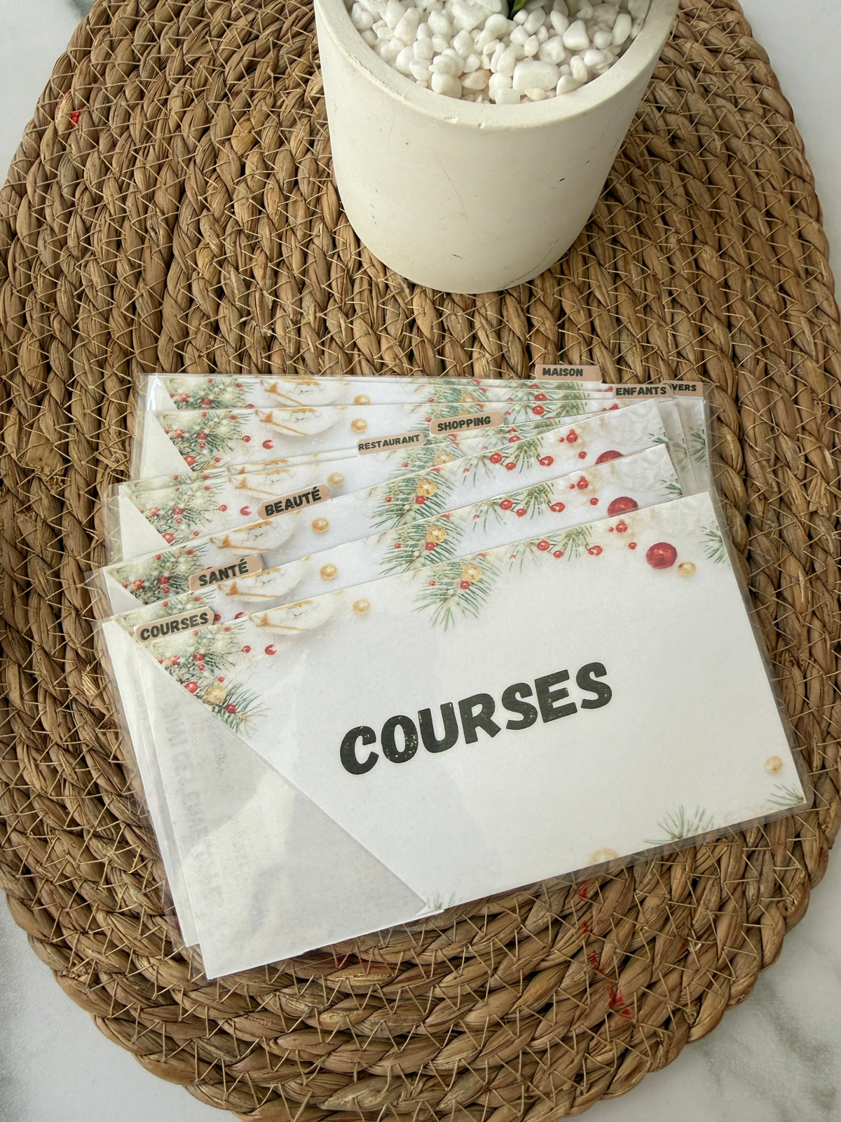 Pack 8 enveloppes portefeuille « Noël »