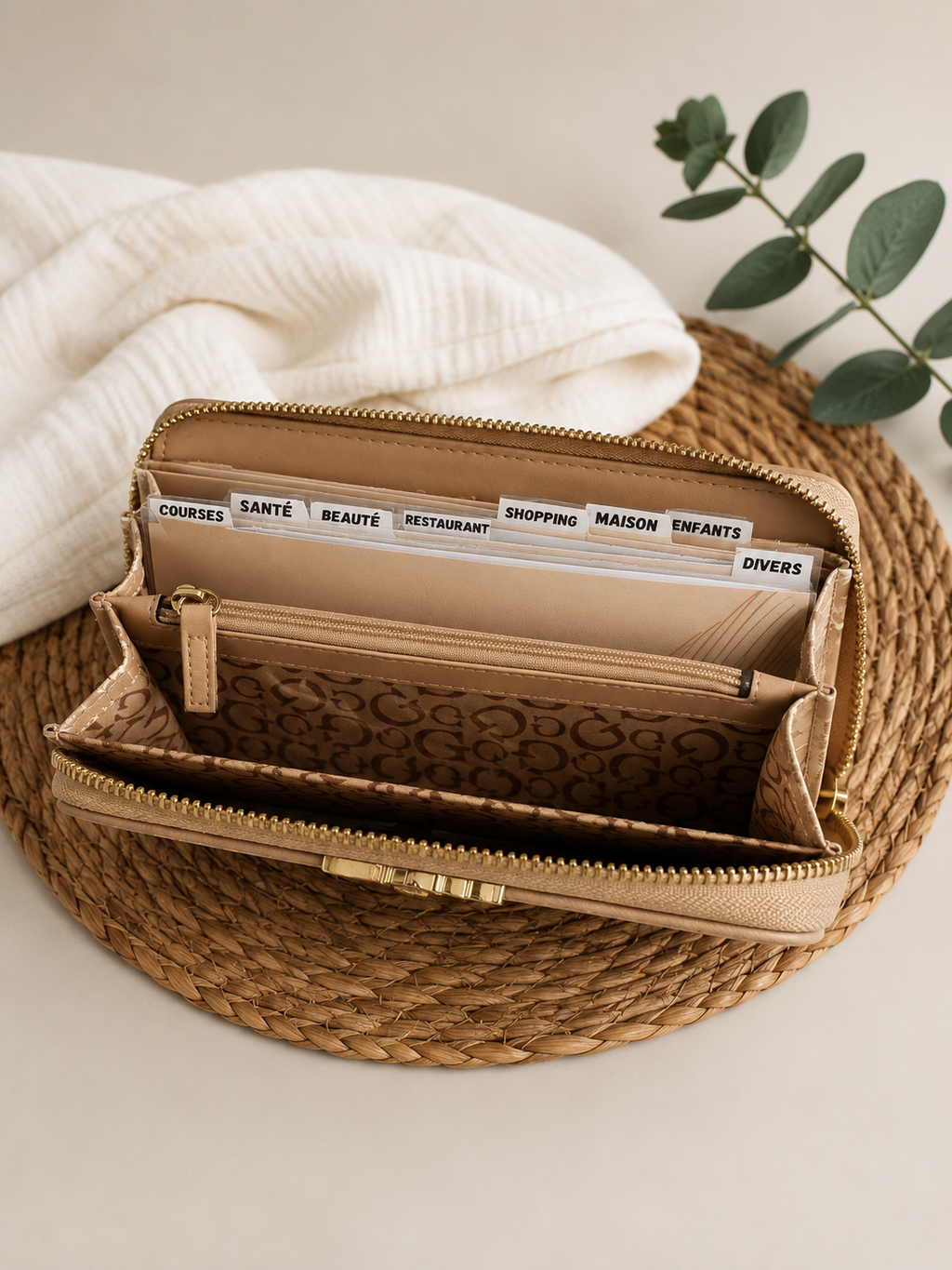 Pack 8 Enveloppes portefeuille beige