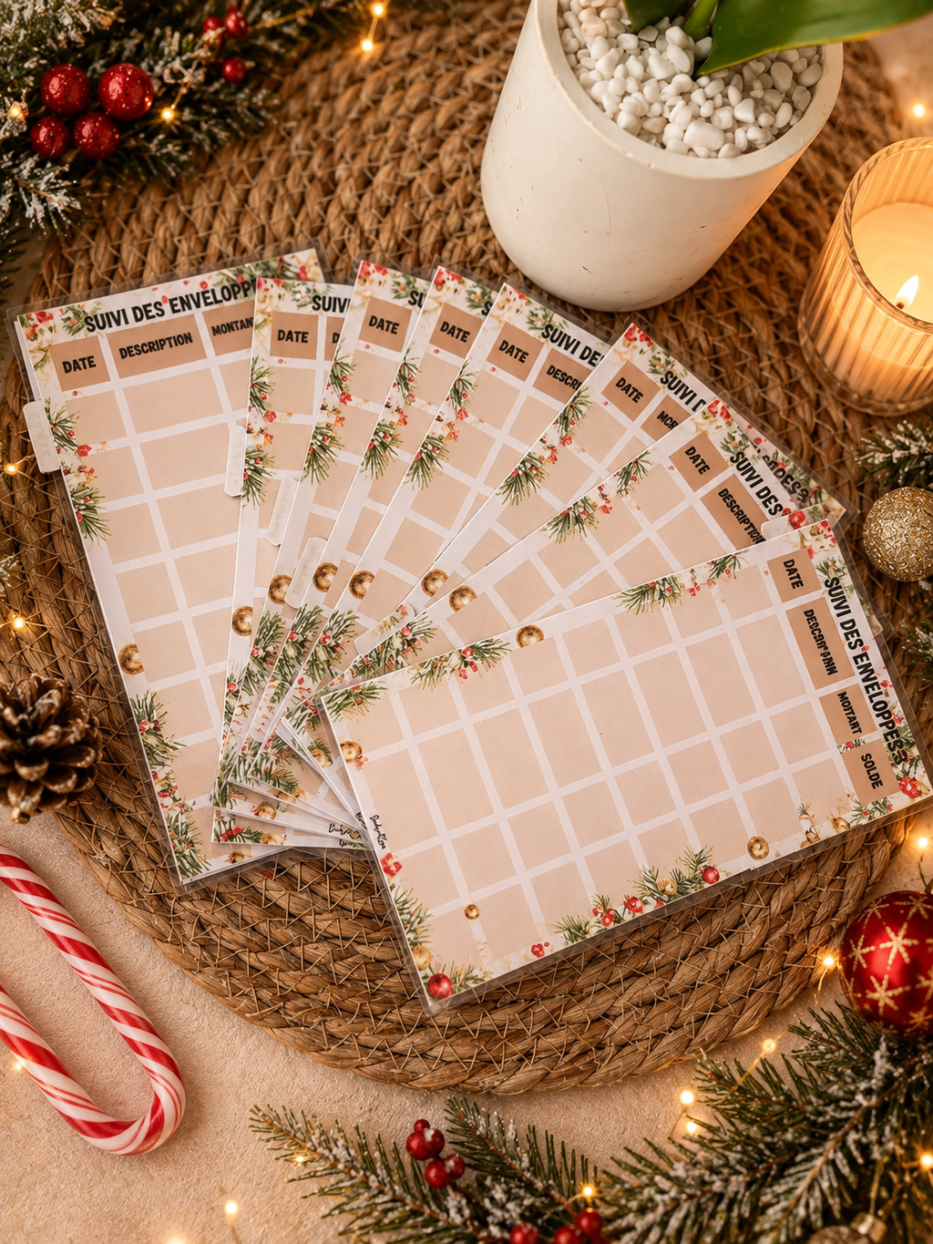 Pack 8 enveloppes portefeuille « Noël »